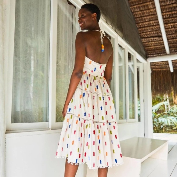 NWT Farm rio Multicolor Pineapple Midi Dress - Picture 3 of 8